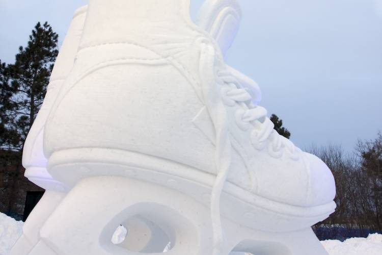 ice skate snow sculpture