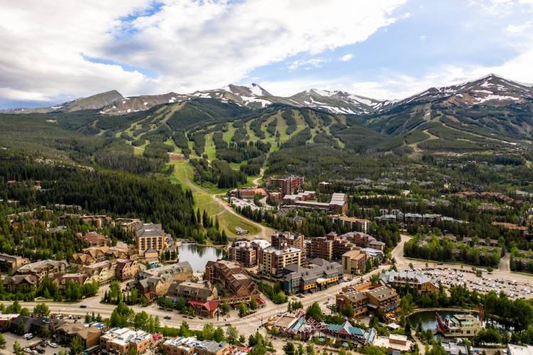 aerial view of Breckenridge in summer